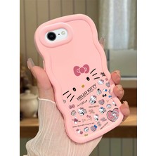HONTINGA iPhone 6 Uyumlu Kılıfı Düşüme Önleyici Basitlik Anti Düşme Darbeye Dayanıklı Basit Pembe Yumuşak Silikon Telefon Kılıfı Hello Kitty Desen K9-0076