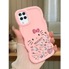 HONTINGA Samsung Galaxy M12 Uyumlu Kılıfı Düşüme Önleyici Basitlik Anti Düşme Darbeye Dayanıklı Basit Pembe Yumuşak Silikon Telefon Kılıfı Hello Kitty Desen K9-0076