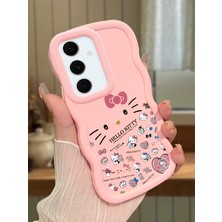 HONTINGA Samsung Galaxy S24 Fe Uyumlu Kılıfı Düşüme Önleyici Basitlik Anti Düşme Darbeye Dayanıklı Basit Pembe Yumuşak Silikon Telefon Kılıfı Hello Kitty Desen K9-0076
