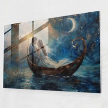 Popcasso Romantik Aşk Hikayesi Barok Tarzı Temperli Cam Tablo ile Modern Sanat Müzesi Atmosferi Yakalayın