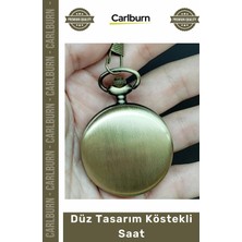 Carlburn #retrosaat Nostaljik Eskitme Metal Şiye Özel Hediyelik Retro Aksesuar Düz Tasarım Köstekli Saat