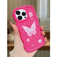 HONTINGA iPhone 13 Pro Max Uyumlu Kılıfı Düşüme Önleyici Basitlik Anti Düşme Darbeye Dayanıklı Basit Kırmızı Yumuşak Silikon Telefon Kılıfı Kelebek Desen K9-0071