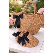 Elove Hasır Çanta ve Vizör Şapka