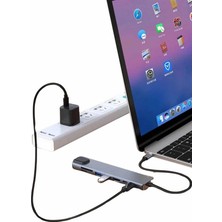 Kocadal Mht 8 Port Çoklayıcı Macbook ile Uyumlu Çoğaltıcı Type-C Dönüştürücü Tf Sd Kart Mht