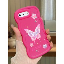 HONTINGA iPhone 7 Plus Uyumlu Kılıfı Düşüme Önleyici Basitlik Anti Düşme Darbeye Dayanıklı Basit Kırmızı Yumuşak Silikon Telefon Kılıfı Kelebek Desen K9-0071