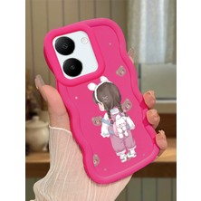 HONTINGA Vivo Y27S Uyumlu Kılıfı Düşüme Önleyici Basitlik Anti Düşme Darbeye Dayanıklı Basit Kırmızı Yumuşak Silikon Telefon Kılıfı Kız Desen K9-0075