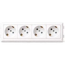 Has Light Kablo Kanalı 100X50 Için Dörtlü Çerçeveli Priz