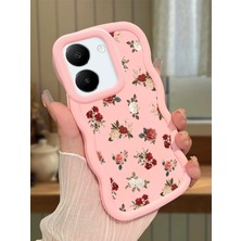 HONTINGA Vivo Y27S Uyumlu Kılıfı Düşüme Önleyici Basitlik Anti Düşme Darbeye Dayanıklı Basit Pembe Yumuşak Silikon Telefon Kılıfı Çiçek Desen K9-0073
