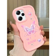 HONTINGA Poco X5 Pro 5g Uyumlu Kılıfı Düşüme Önleyici Basitlik Anti Düşme Darbeye Dayanıklı Basit Pembe Yumuşak Silikon Telefon Kılıfı Kelebek Desen K9-0071