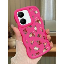 HONTINGA Vivo Y27S Uyumlu Kılıfı Düşüme Önleyici Basitlik Anti Düşme Darbeye Dayanıklı Basit Kırmızı Yumuşak Silikon Telefon Kılıfı Çiçek Desen K9-0073