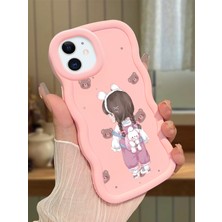 HONTINGA iPhone 11 Uyumlu Kılıfı Düşüme Önleyici Basitlik Anti Düşme Darbeye Dayanıklı Basit Pembe Yumuşak Silikon Telefon Kılıfı Kız Desen K9-0075