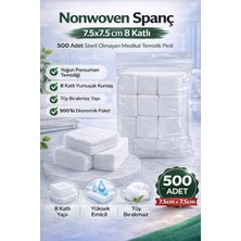 Verto Nonwoven 7,5x7,5 cm 8 Katlı 500 Adet Steril Olmayan Medikal Temizlik Pedi