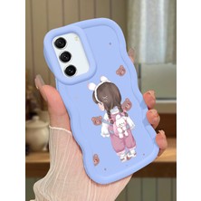 HONTINGA Samsung Galaxy S21 Fe Uyumlu Kılıfı Düşüme Önleyici Basitlik Anti Düşme Darbeye Dayanıklı Basit Mavi Yumuşak Silikon Telefon Kılıfı Kız Desen K9-0075