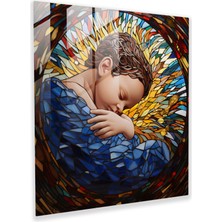 Popcasso Doğmuş Vitray Mozaik Temperli Cam Tablo - Modern Sanat Temalı Tasarım