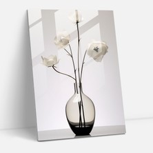 Popcasso Minimalist Kanayan Çiçekler Temperli Cam Tablo - Duvar Sanatı ile Eşsiz Bir Görsellik