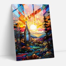 Popcasso Renkli Vitray Camı Baskı - Kilise Vitray Sanatı