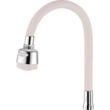 Kocadal Mht Renkli Silikonlu Oynar Başlıklı 2 Fonksiyonlu Spiral Musluk Başlığı - Beyaz (5047) Mht