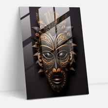Popcasso Afro Temalı Modern Sanat Cam Tablosu