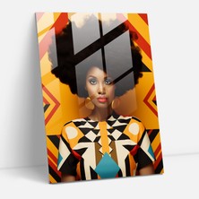 Popcasso Afro Modern Tasarım Temperli Cam Tablo - Geometrik Desenler ile Iç Mekanınızı Canlandırın