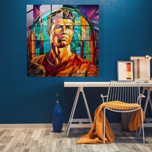 Popcasso Vitray Ronaldo Temalı Cam Tablo - Modern Sanat, Canlı Renkler ile Cristiano Ronaldo Görseli