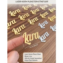 J Toyss 25 Adet Kişiye Özel Pleksi Isimlik Aynalı Etiket 4 cm (Tek Isim)