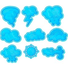 Hobist Hava Durumu Temalı Güneş Bulut Yağmur Rüzgar Desenli Kurabiye Kalıbı ve Şeker Hamuru Kalıpları