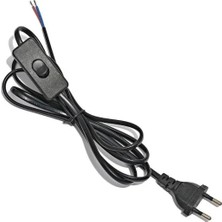 Calperia 2 Metre Siyah Fişli & Anahtarlı Uzatma Kablosu - 0,50 Mm² Kesit