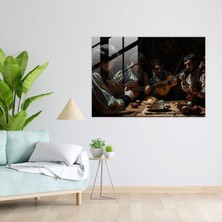 Popcasso Müzisyenler Temalı Temperli Cam Tablo - Caravaggio Tarzı Ev Dekorasyonu