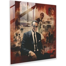 Popcasso Modern Sanat Retro Kolaj Eser Cam Tablo - Godfather Temalı Ev Dekorasyonu