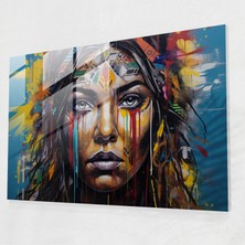Popcasso Kültürel Ikonlar Temperli Cam Tablo Graffiti Temalı Modern Sanat