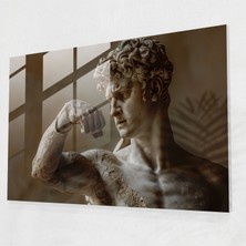 Popcasso Klasikçilik Modern Sanat Savaşçı Kahraman Heykeli Cam Duvar Tablosu