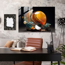 Popcasso Jüpiter Atmosfer Cam Tablo - Dünya Temalı Cam Heykel Modern Sanat