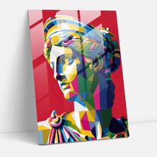 Popcasso Klasizm ve Pop Art'ın Buluşması: Yunan Tanrıçası Temalı Cam Tablo ile Sanatı Yakalayın.