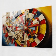 Popcasso Kübist Cam Tablo - Modern Sanat Temalı Cam Duvar Tablosu