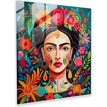 Popcasso Frida'nın Mirası Temperli Cam Tablo - Frida Kahlo Kültürel Temalı Duvar Dekoru