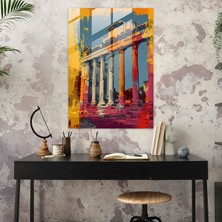 Popcasso Pop Art Roma Mimarisi Temperli Cam Tablo - Klasik ile Popart Tarzında Dekoratif Tasarım