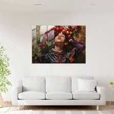 Popcasso Canlı Renkler ile Caravaggio Tarzı Temperli Cam Tablo Modern Sanat Estetiği
