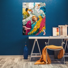 Popcasso Çizgi Roman Melekleri Temperli Cam Tablo - Klasik ve Popart Tarzında Modern Sanat Teması