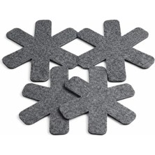 Calperia Gri Renkli 4'lü Keçe Tencere Tava Ayırıcı Set, Çizilmeye Karşı Koruma