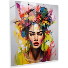 Popcasso Frida Kahlo Temalı Cam Tablo - Dekoratif Duvar Sanatı