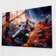 Popcasso Formula 1 Temalı Cam Duvar Tablosu - Maksimum Hassasiyet ile Üretilmiş Premium Cam Malzeme