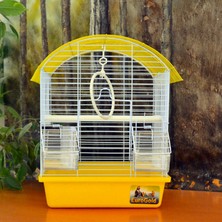 Muratech Eurogold Renkli Telli Oval Çatili Kuş Kafesi 31X42X45CM x 1 Adet