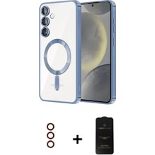 Marsilyan™- Galaxy S23 Plus Kılıf Nova Işık Özel Seri - Siyah 6d Antistatik Mat Seramik Hayalet Nano Ekran Koruyucu + Kırmızı Metal Kamera Lens