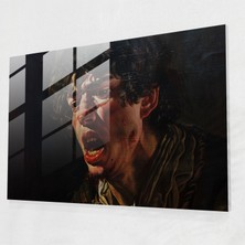Popcasso Caravaggio Tarzı Temperli Cam Tablo: Işık ve Karanlık Kontrastı ile Modern Sanat Dokusu