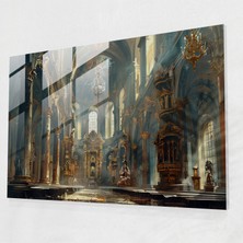 Popcasso Barok Tarzı Temperli Cam Tablo Modern Sanat ile Duvar Dekorasyonu