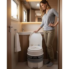 Karavan Kampüs Portatif Seyyar Taharet Musluklu Hasta Tuvaleti Kendinden Hazneli