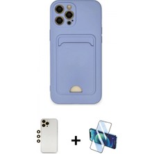 Marsilyan™- iPhone 12 Pro Max Kılıf Vadi Çizgi Prime - Siyah 3D Antistatik Seramik Nano Ekran Koruyucu + Gold Shine Kamera Lens