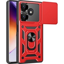 Vintessy Xiaomi Redmi 13 4g Kılıf Pars Lens Yüzüklü Silikon - Kırmızı