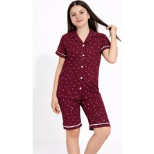 Tarık Kız Çocuk Yeni Sezon -Milan Kumaş Önü Dügmeli,şortlu Pamuklu Pijama Takımı