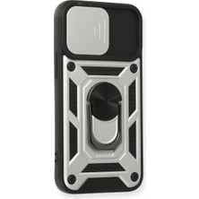 Vintessy Apple Iphone 11 Kılıf Pars Lens Yüzüklü Silikon - Gümüş